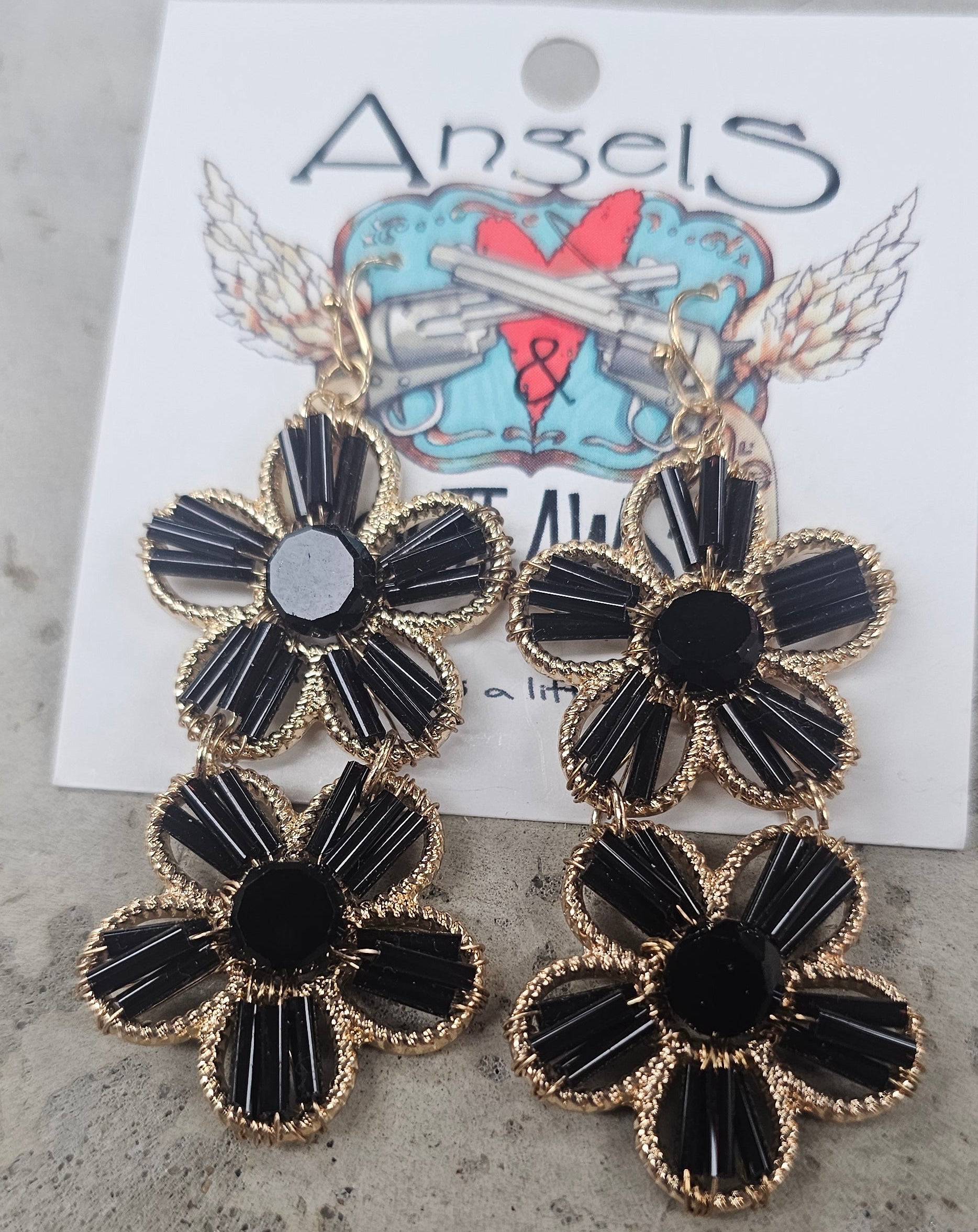 After Dark Petal Drop Earrings