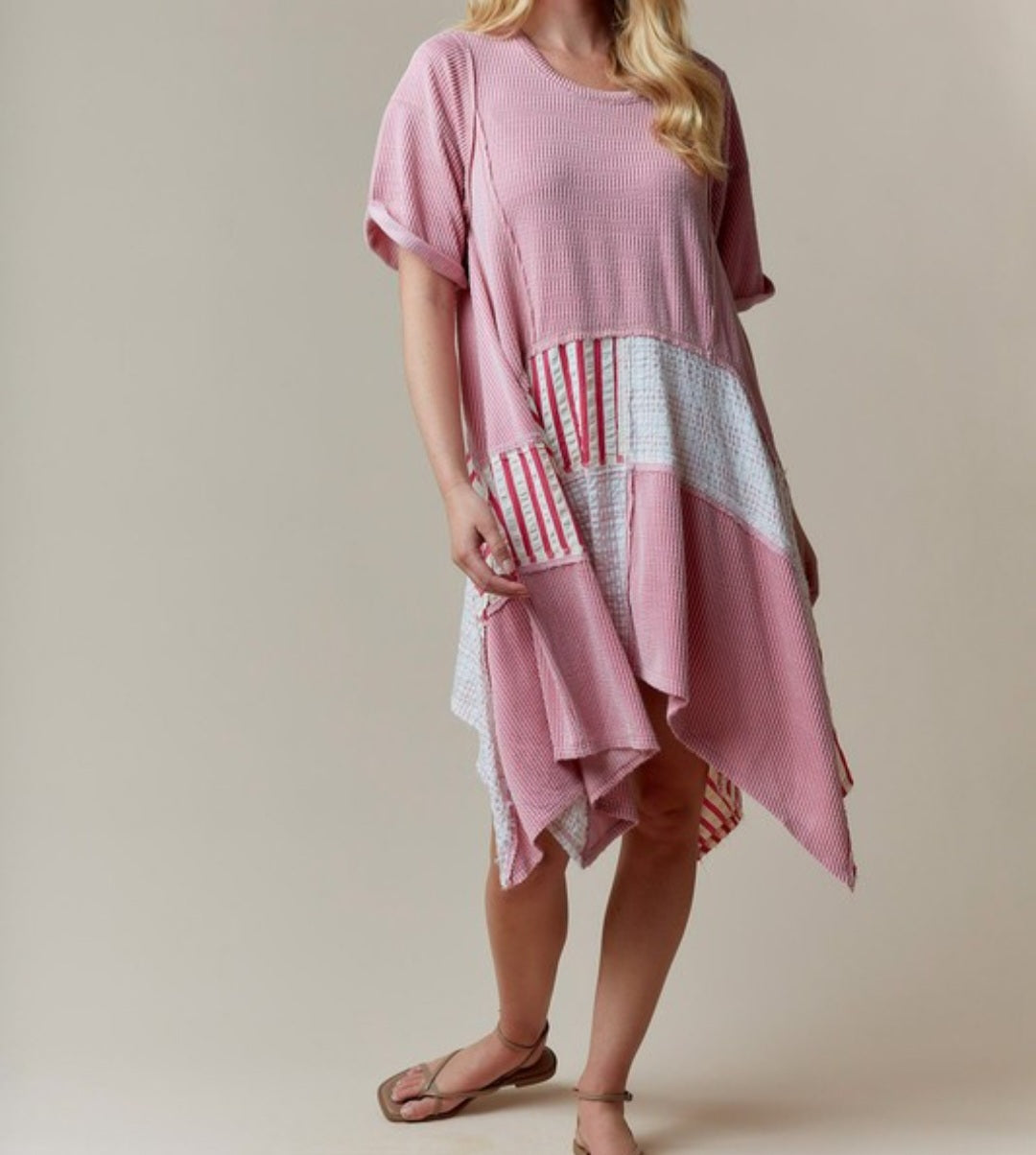 Blush Patchwork Breeze Dress