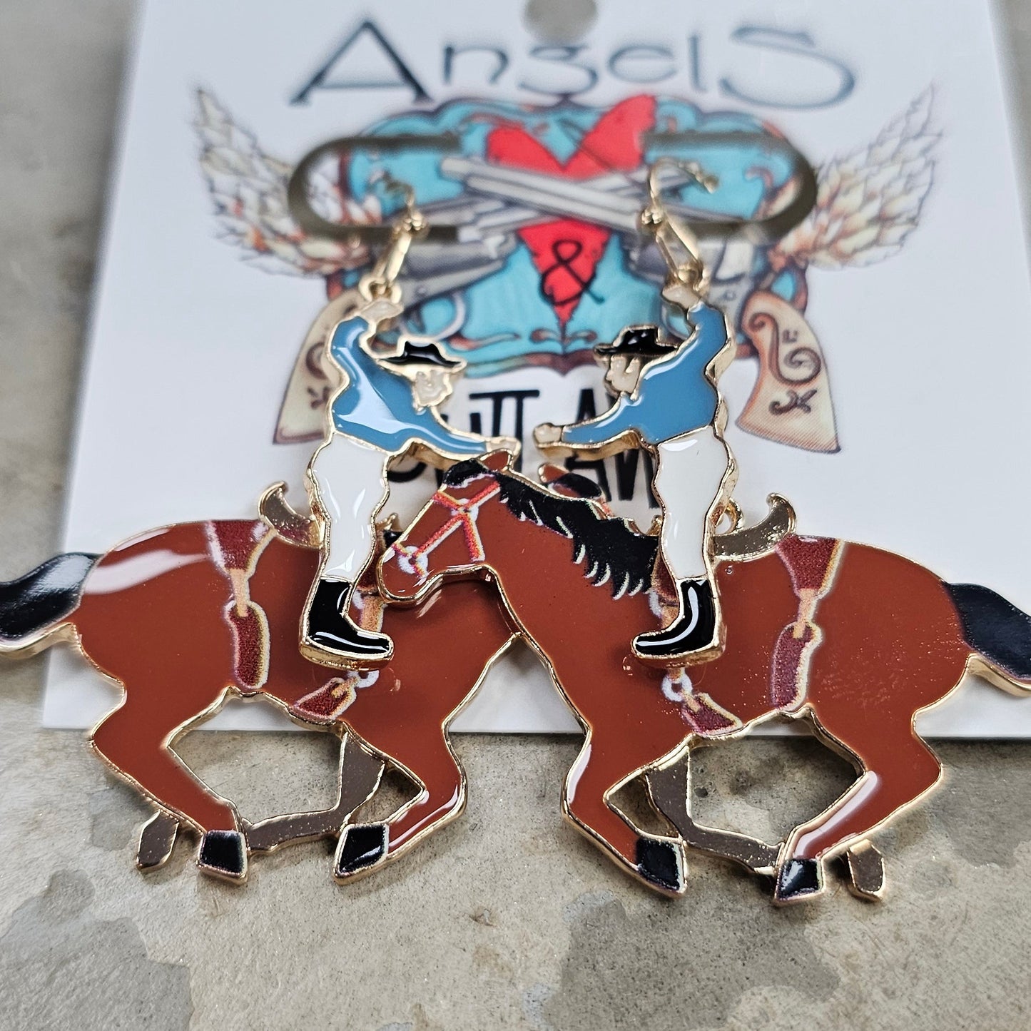 Ride em cowboy earrings