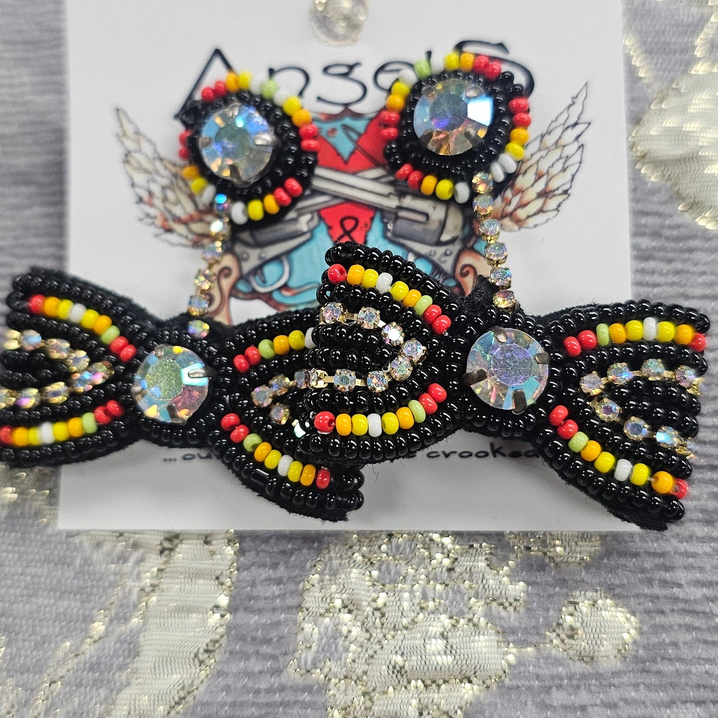 Beaded Bow Earrings