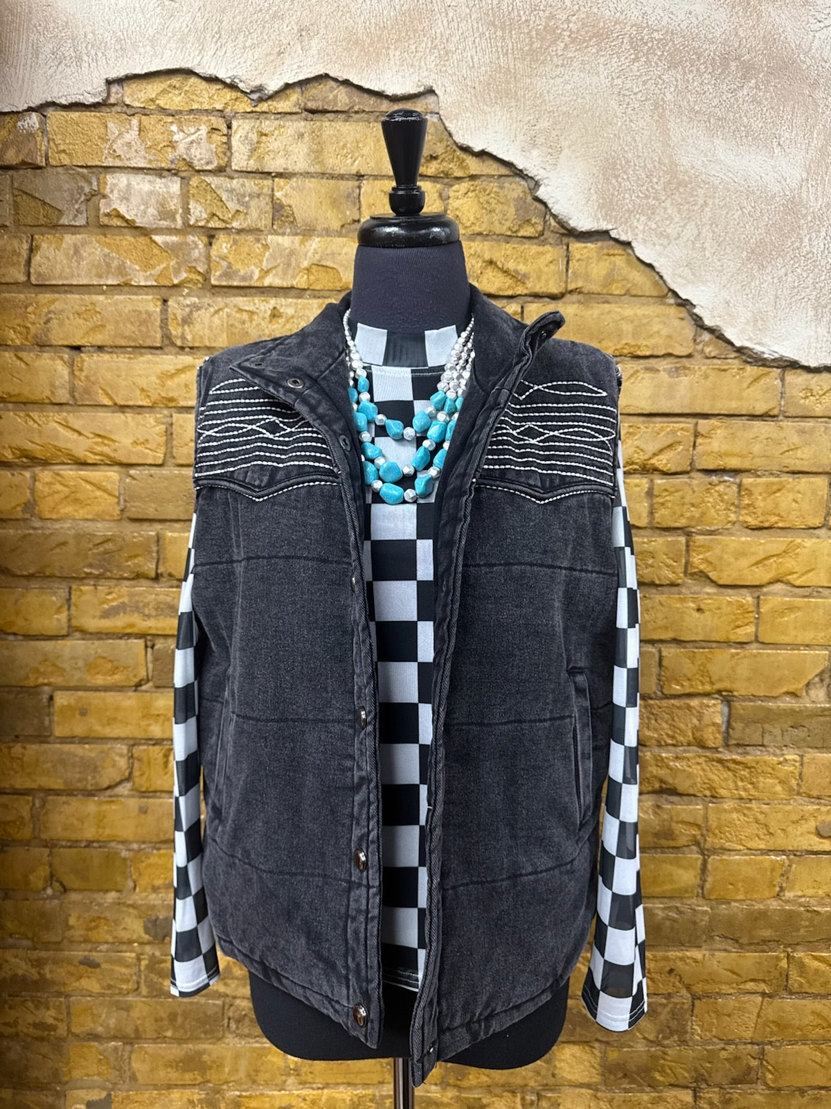 Black Bootstich Vest