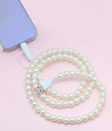 Beaded Dual USB Fast Charging Cable