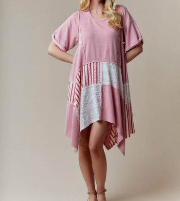 Blush Patchwork Breeze Dress