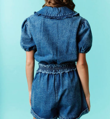 Blue Jean Darling Romper